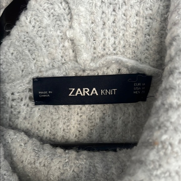 Zara Light Grey Knit Turtleneck Sweater - Picture 6 of 6